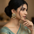 Polki Kundan Round Chandbali Earrings