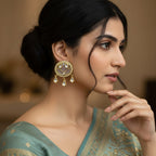 Polki Kundan Round Chandbali Earrings