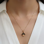 Premium Anti-Tarnish Black Enamel Pendant Chain