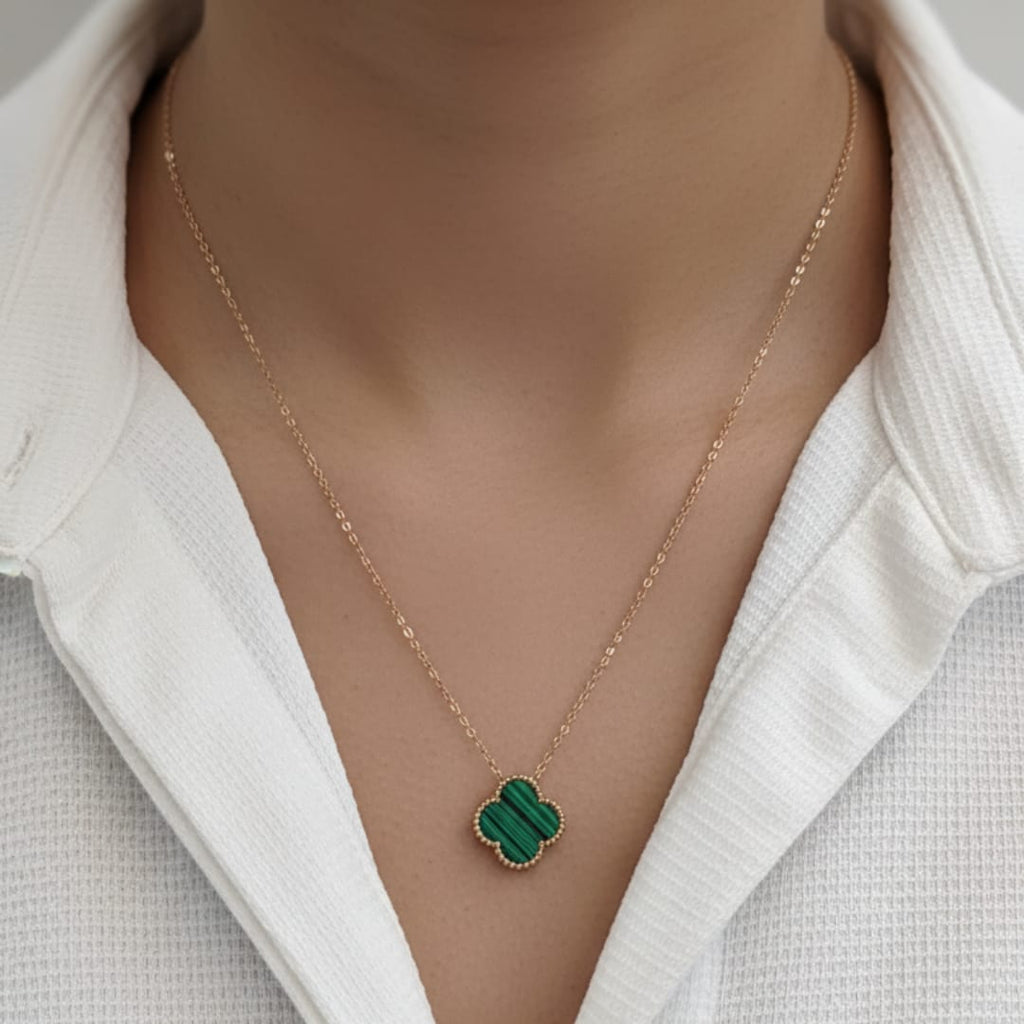 Premium Anti-Tarnish Steel Four-Leaf Clover Pendant Chain