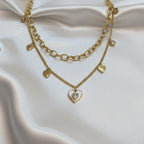 Premium Anti-Tarnish Steel Layered Heart Charm Chain