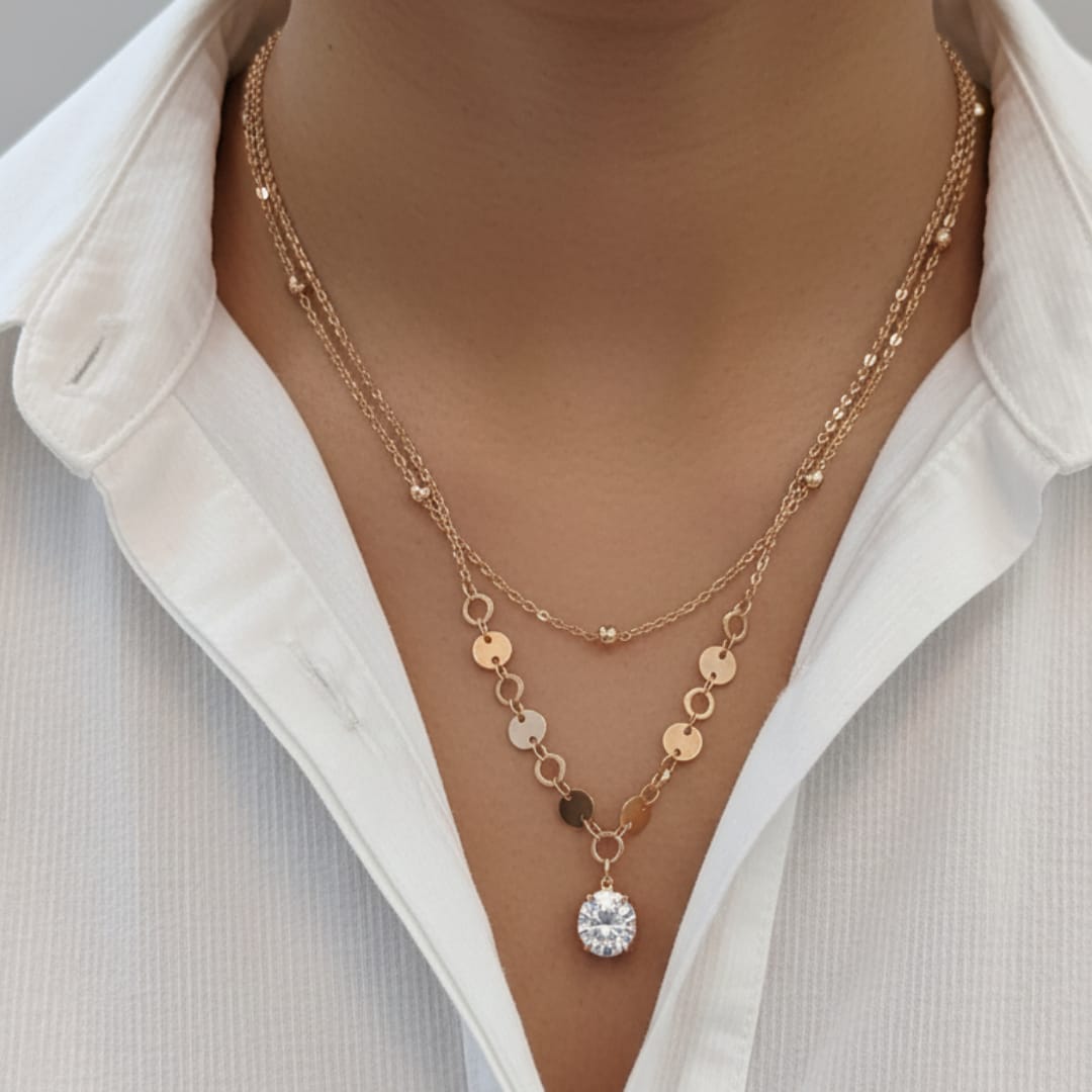 Premium Anti-Tarnish Steel CZ Pendant Chain