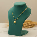 Puffy Heart Micro Gold Pendant Chain