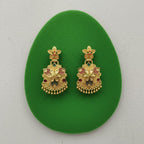 Pushpa Meenakari Chandbali Earrings