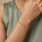 Micro Gold Forming Open Clover Bracelet