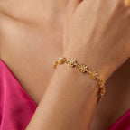Micro Gold Forming Open Clover Bracelet