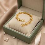 Micro Gold Forming Open Clover Bracelet