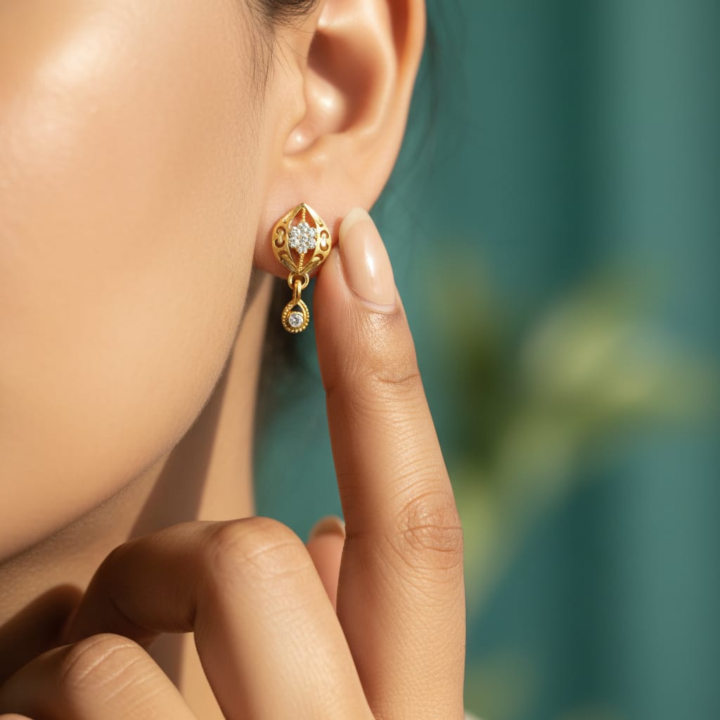 Rewa Filigree Diamond Drop Earrings
