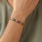 Rainbow Baguette Tennis Bracelet