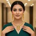 Rajwadi Antique Gold Nakshi Necklace Set