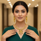 Rajwadi Antique Gold Nakshi Necklace Set