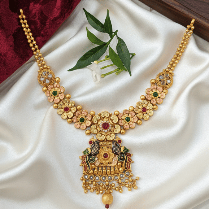 Rajwadi Antique Gold Nakshi Necklace Sets