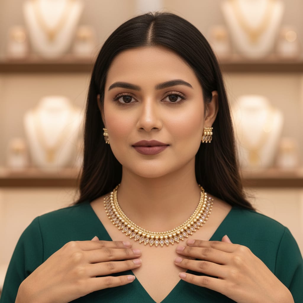 Rajwadi Antique Gold Necklace Set