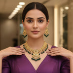 Rajwadi Antique Gold Necklace Seta