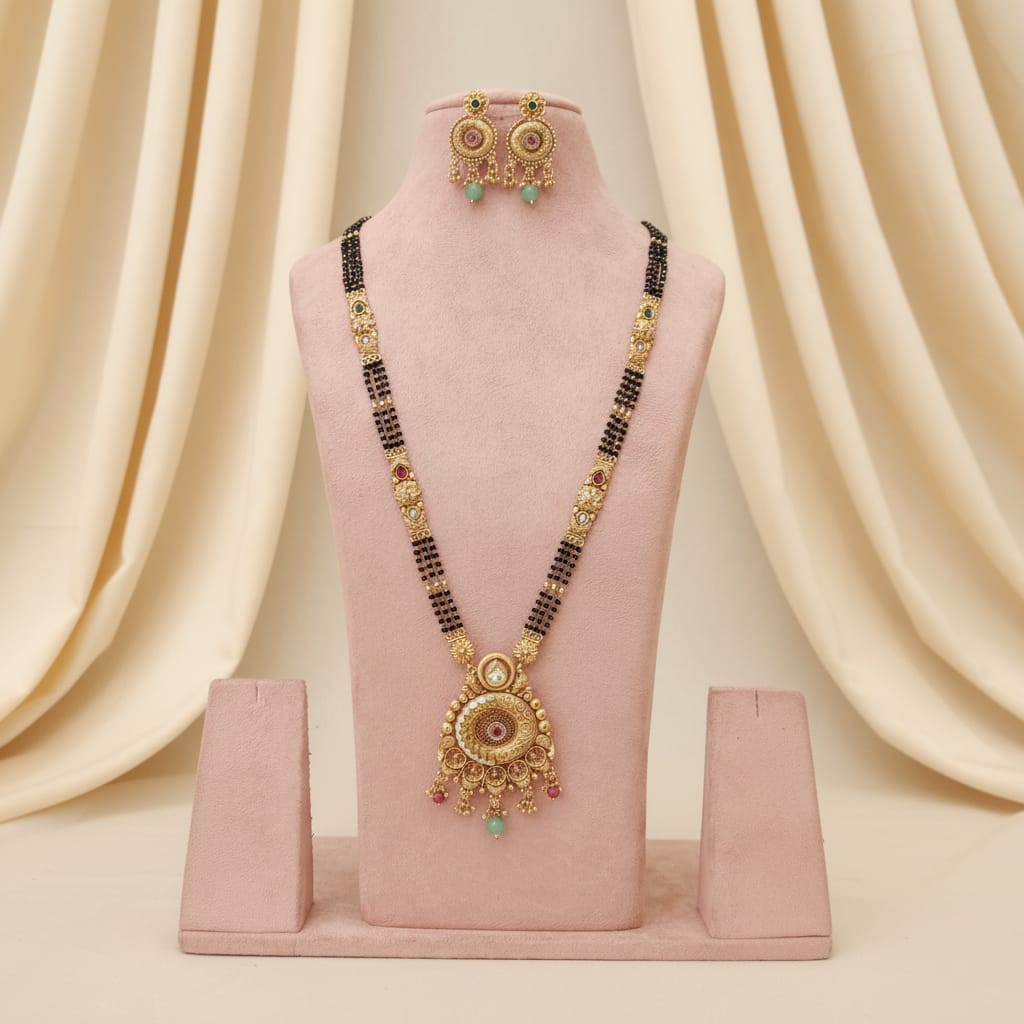 Rajwadi Chakra Mangalsutra Chain Set