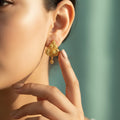 Filigree Gold-Tone Stud Earrings