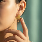 Filigree Gold-Tone Stud Earrings