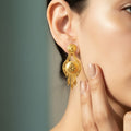 Rajwadi Gold Chandelier Earrings