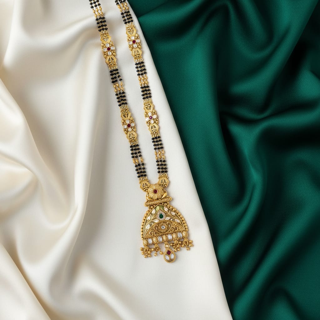 Rajwadi Jhumka Mangalsutra Chain Set