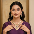 Rajwadi Kundan Meenakari Necklace Set