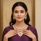 Rajwadi Kundan Meenakari Necklace Set