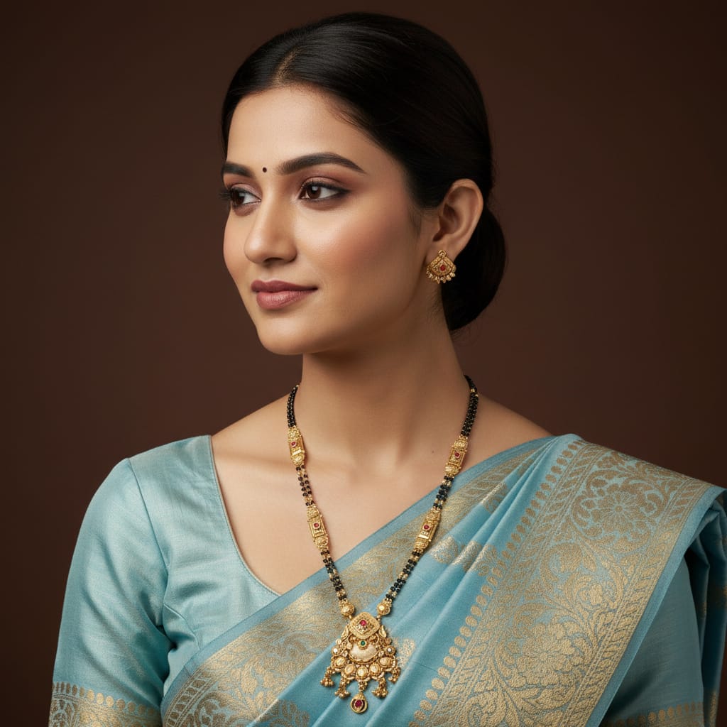 Rajwadi Long Mangalsutra Chain