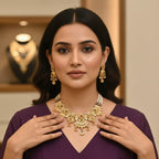 Rajwadi Nakshi Necklace Set with Earrings
