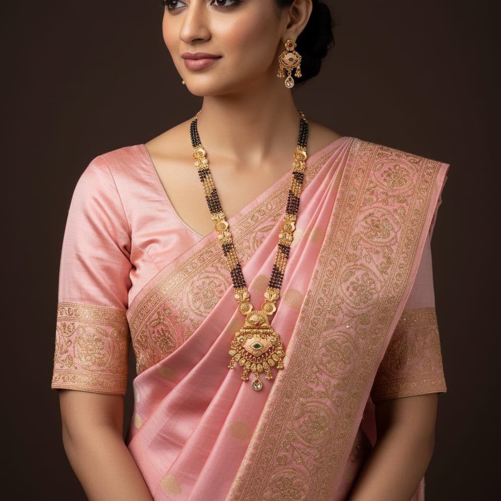Rajwadi Nazar Mangalsutra Chain Set