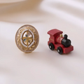 Rajwadi Oval Disc Ring with Pearl Halo & Floral Motif