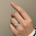 Rose Gold Sky blue CZ Ring