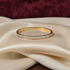 Round Brilliant Crystal Channel-Set Gold-Tone Bangle