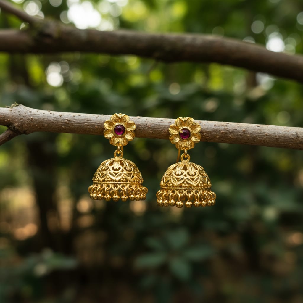 Royal Micro Plated Jhumka Earrings