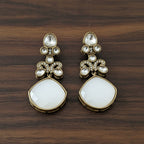Polki CZ Butterfly Motif Stone Drop Earrings