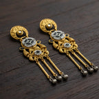 Kundan Wheel Chandbali Earrings with Ghungroo Tassels