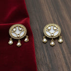 Polki Kundan Round Chandbali Earrings