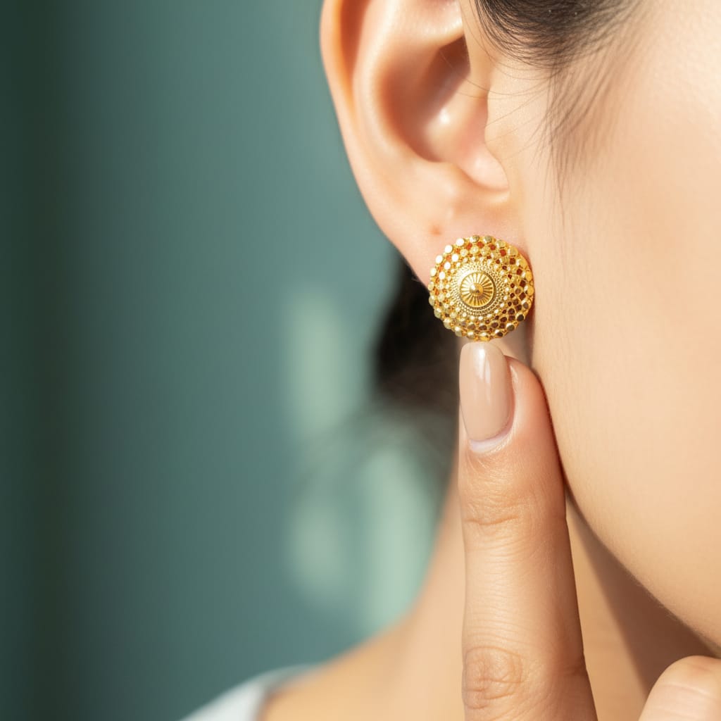 Sunburst Gold Stud Earrings