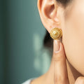 Sunburst Gold Stud Earrings