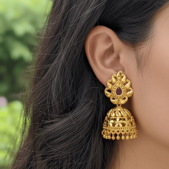 Micro Forming Antique Gold Big Jhumka