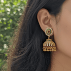 Micro Forming Antique Gold CZ Jhumka