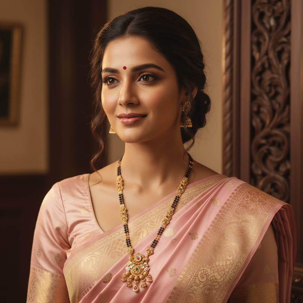 Temple Floral Mangalsutra Chain Pendant