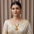 Temple Lakshmi Long Necklace Set with Earrings