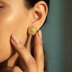 Sunburst Gold Stud Earrings