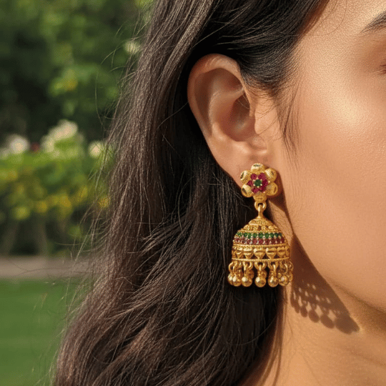 Micro Forming Gold Plated Jhumka