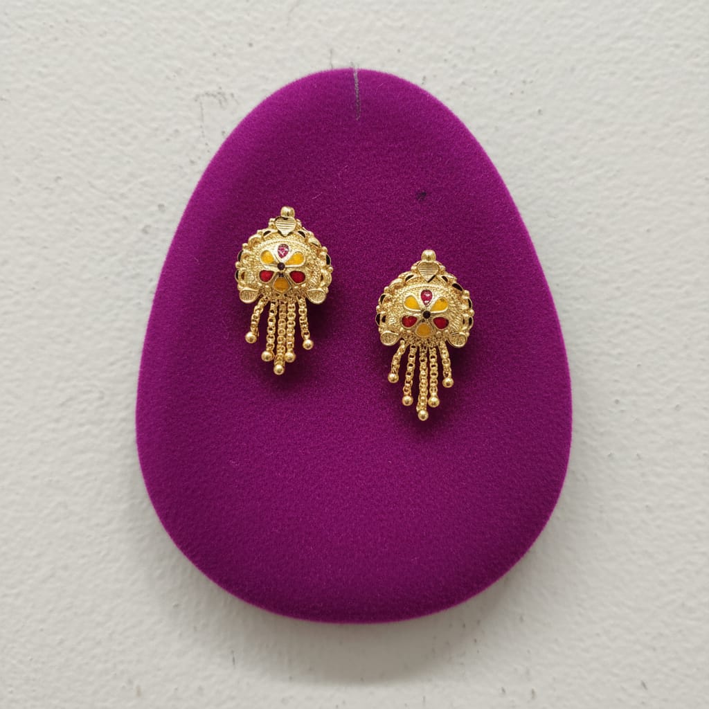 Khushbu Meenakari Tassel Stud Earrings