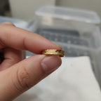 Micro Gold Plated Diagonal Cut Wide Band Ring