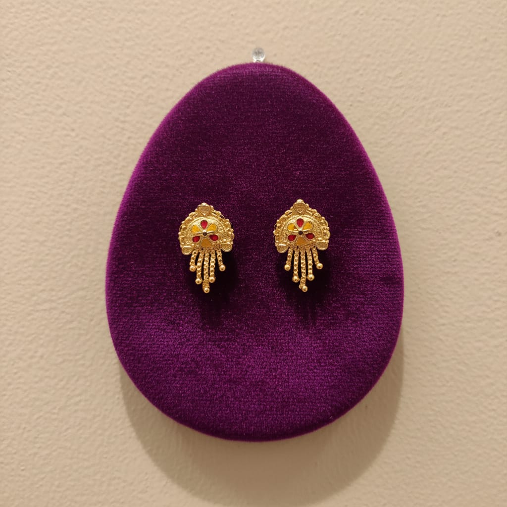 Khushbu Meenakari Tassel Stud Earrings