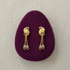Yugal Hans Swan Chain Tassel Drop Earrings