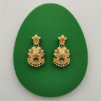 Pushpa Meenakari Chandbali Earrings