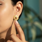 Zahra Engraved Stone Jhumka Drop Earrings