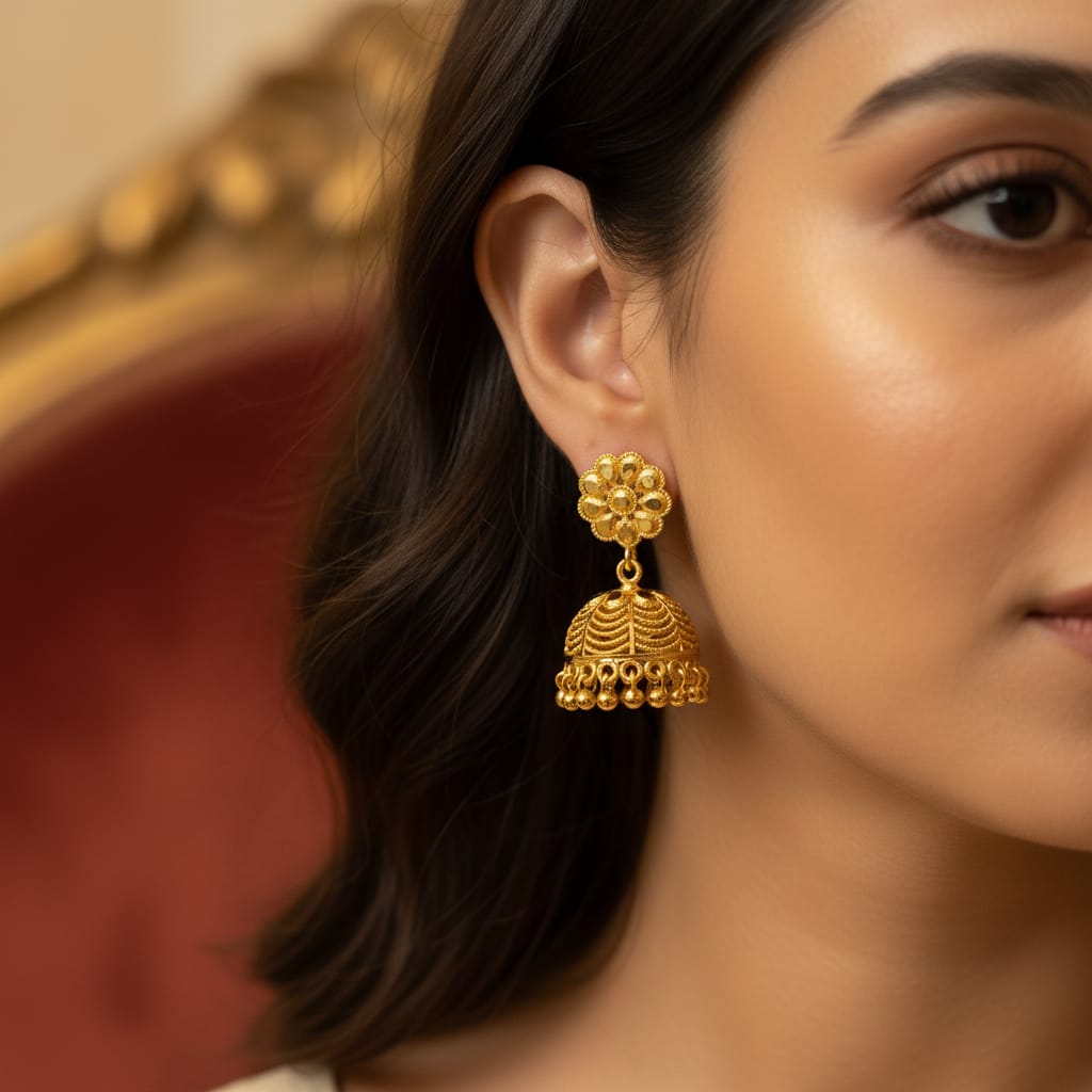 Micro Gold Plated Jhumka Earring